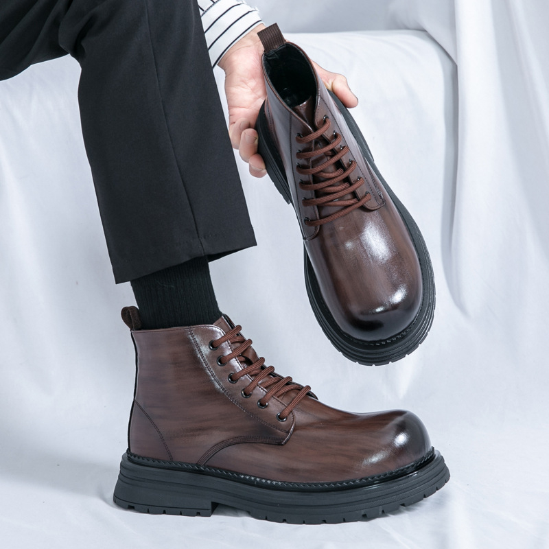 Vyriškų britiško stiliaus Martino aulinukų su storapadžiais, paaukštintais aulinukais, verslo klasės, Joker bateliai 2279-J karta.