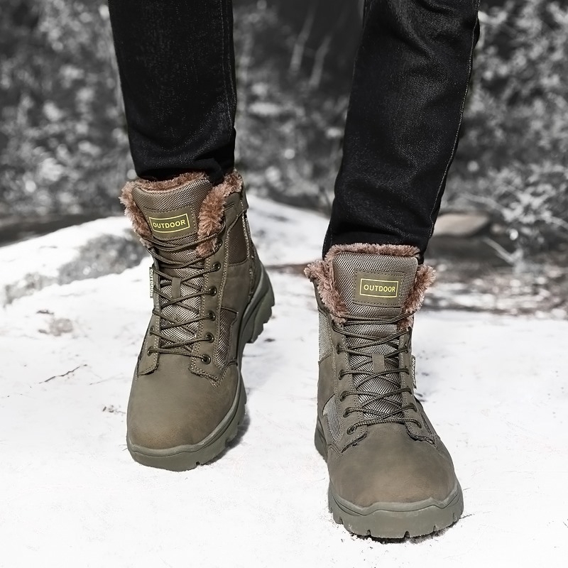 2025 m. nauji, tarpvalstybiniai, rudens ir žiemos aksominiai, šilti vyriški lauko dideli batai, medvilniniai batai, aukštos kokybės madingi sniego batai