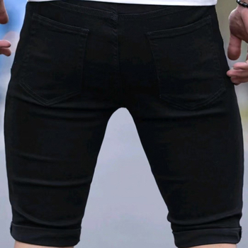 Мъжки летни дънки Cross-Border Temu в синьо скъсани дънкови къси панталони с много дупки, тънък модел