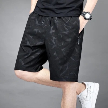 Pantaloni scurți de mătase de gheață de vară pentru bărbați, plus mărime, pantaloni casual lejeri, sport, uscare rapidă, lungime medie, pantaloni subțiri pentru bărbați, pantaloni all-match