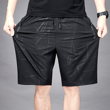 Pantaloni scurți de mătase de gheață de vară pentru bărbați, plus mărime, pantaloni casual lejeri, sport, uscare rapidă, lungime medie, pantaloni subțiri pentru bărbați, pantaloni all-match