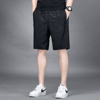 Pantaloni scurți de mătase de gheață de vară pentru bărbați, plus mărime, pantaloni casual lejeri, sport, uscare rapidă, lungime medie, pantaloni subțiri pentru bărbați, pantaloni all-match