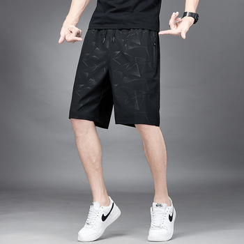 Pantaloni scurți de mătase de gheață de vară pentru bărbați, plus mărime, pantaloni casual lejeri, sport, uscare rapidă, lungime medie, pantaloni subțiri pentru bărbați, pantaloni all-match