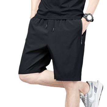 Pantaloni scurți de mătase de gheață de vară pentru bărbați, plus mărime, pantaloni casual lejeri, sport, uscare rapidă, lungime medie, pantaloni subțiri pentru bărbați, pantaloni all-match