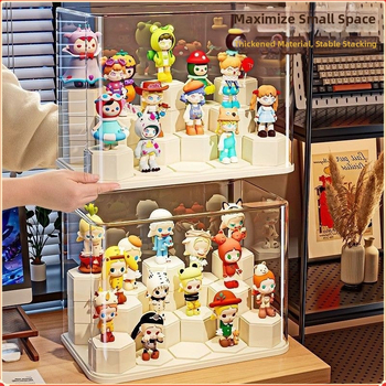 Τυφλό κουτί αποθήκευσης ραφιών διαφανές ανθεκτικό στη σκόνη ακρυλικό χειροποίητο μπλοκ παιχνιδιών δομικών στοιχείων βιτρίνας Bubble Mart Display Box