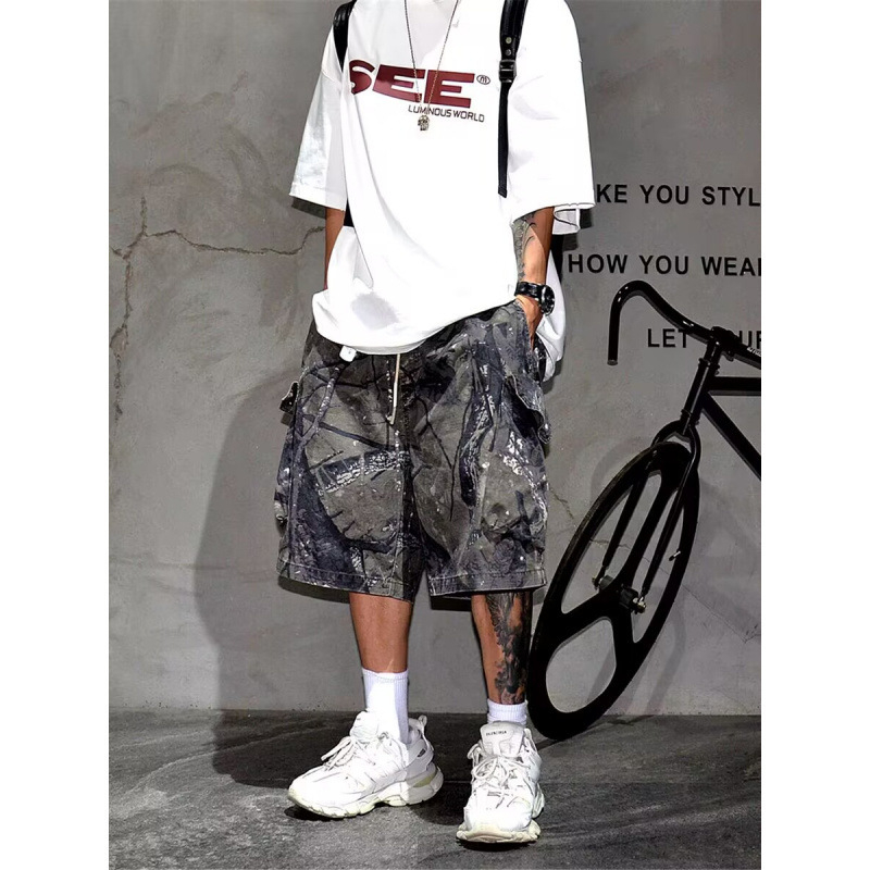 Férfi cargo nadrágok Új, lezser, laza rövidnadrágok Amerikai retró, divatos márkás nadrágok Férfi sportruházat Határokon átnyúló férfi nadrágok
