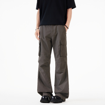 Többzsebes, rakott, férfi cargo nadrág, nyári hangulatú, amerikai retró, laza, mosott, vintage, egyenes, széles szárú, lezser nadrág