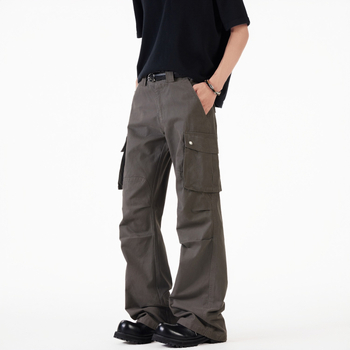 Többzsebes, rakott, férfi cargo nadrág, nyári hangulatú, amerikai retró, laza, mosott, vintage, egyenes, széles szárú, lezser nadrág