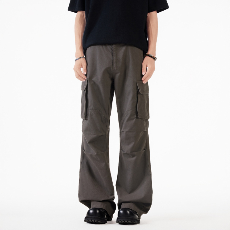 Többzsebes, rakott, férfi cargo nadrág, nyári hangulatú, amerikai retró, laza, mosott, vintage, egyenes, széles szárú, lezser nadrág