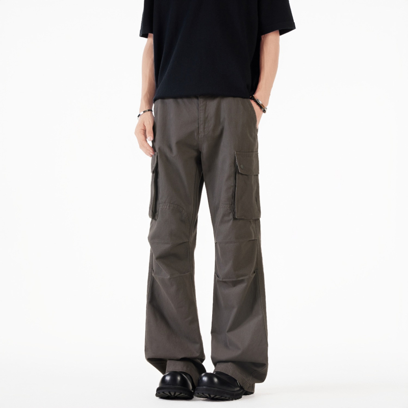 Többzsebes, rakott, férfi cargo nadrág, nyári hangulatú, amerikai retró, laza, mosott, vintage, egyenes, széles szárú, lezser nadrág