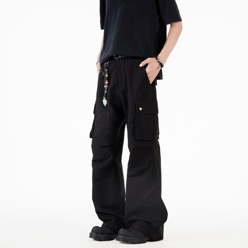 Többzsebes, rakott, férfi cargo nadrág, nyári hangulatú, amerikai retró, laza, mosott, vintage, egyenes, széles szárú, lezser nadrág