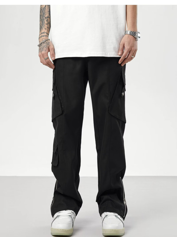 Amerikai főutcai férfi tavaszi és őszi divatmárka, bő, bő szárú, egyenes szárú, sokoldalú, divatos, lezser hosszú nadrág