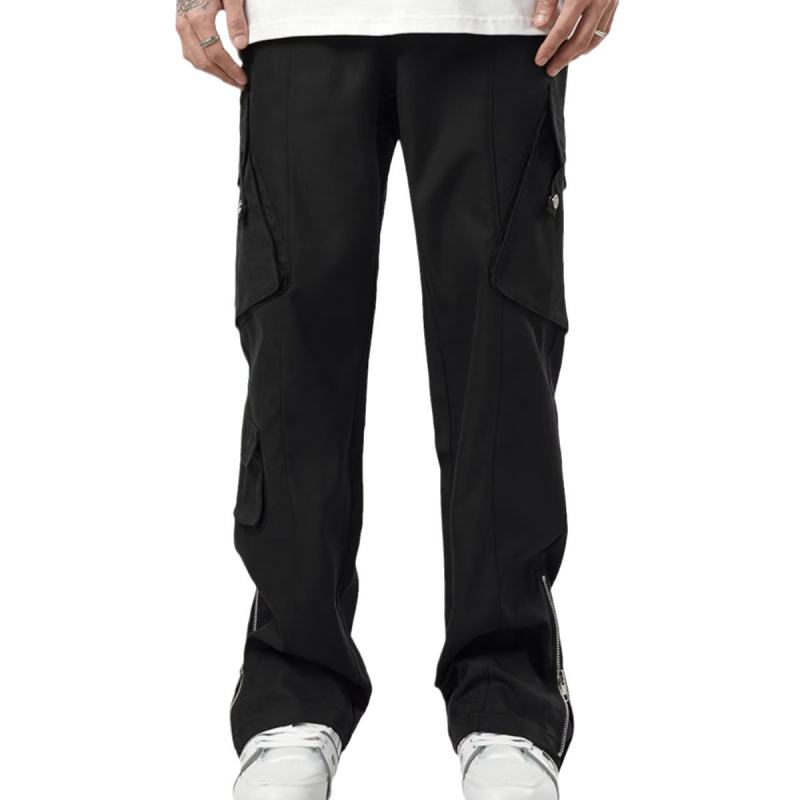 Amerikai főutcai férfi tavaszi és őszi divatmárka, bő, bő szárú, egyenes szárú, sokoldalú, divatos, lezser hosszú nadrág