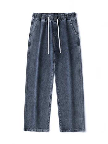 Мъжки дънки Mu Yuan с полар, удебелени, чисти, широки, универсални, свободни, прави панталони