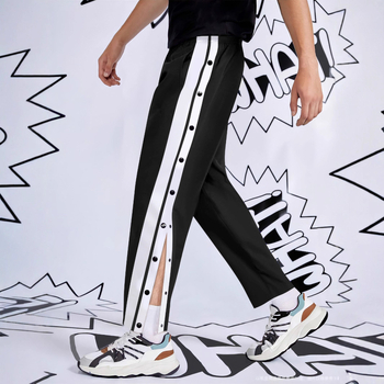 Határokon átnyúló Amazon tavaszi és őszi kosárlabda teljes gombos férfi divatos sport főutcai ins sokoldalú egyenes szárú nadrág