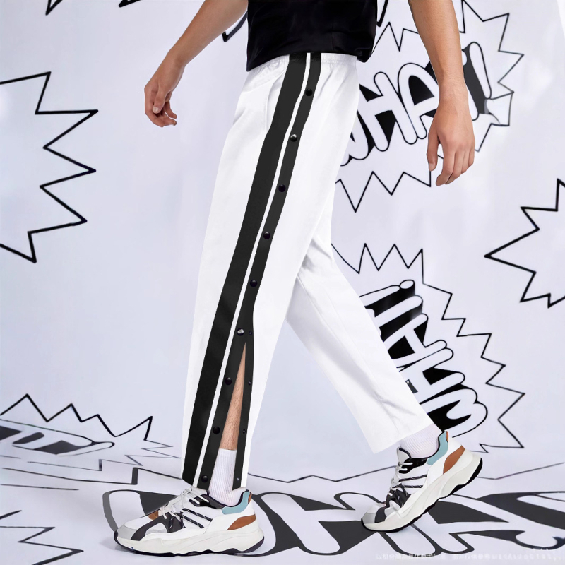 Határokon átnyúló Amazon tavaszi és őszi kosárlabda teljes gombos férfi divatos sport főutcai ins sokoldalú egyenes szárú nadrág