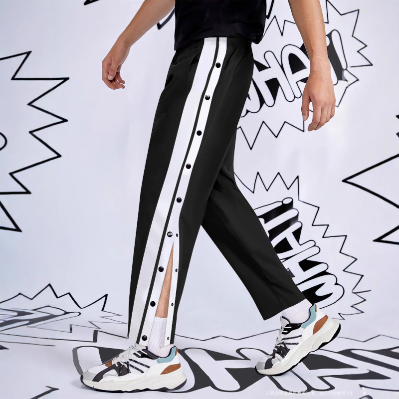 Határokon átnyúló Amazon tavaszi és őszi kosárlabda teljes gombos férfi divatos sport főutcai ins sokoldalú egyenes szárú nadrág