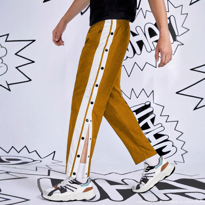 Határokon átnyúló Amazon tavaszi és őszi kosárlabda teljes gombos férfi divatos sport főutcai ins sokoldalú egyenes szárú nadrág