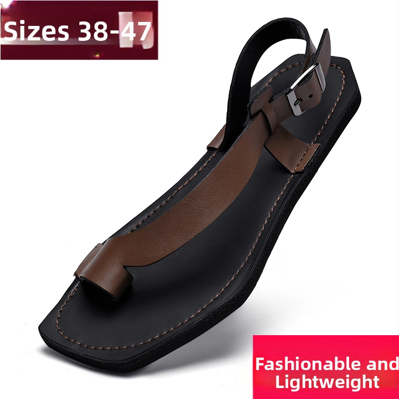 Nyári új szandálok európai és amerikai stílusú, határokon átnyúló, férfi tanga csattal, lapos, külkereskedelmi, nagy méretű, 47-es szandál, 46-os tanga