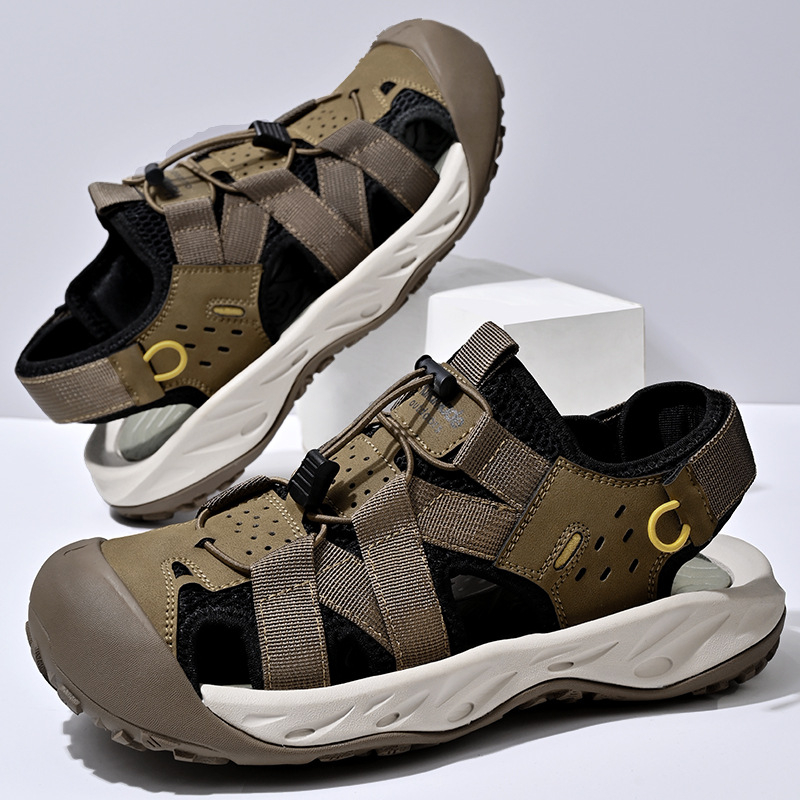 Határokon átnyúló nagy méretű Amazon nyári bőr szandálok férfi szabadtéri folyami cipők alkalmi férfi strandcipők szandálok