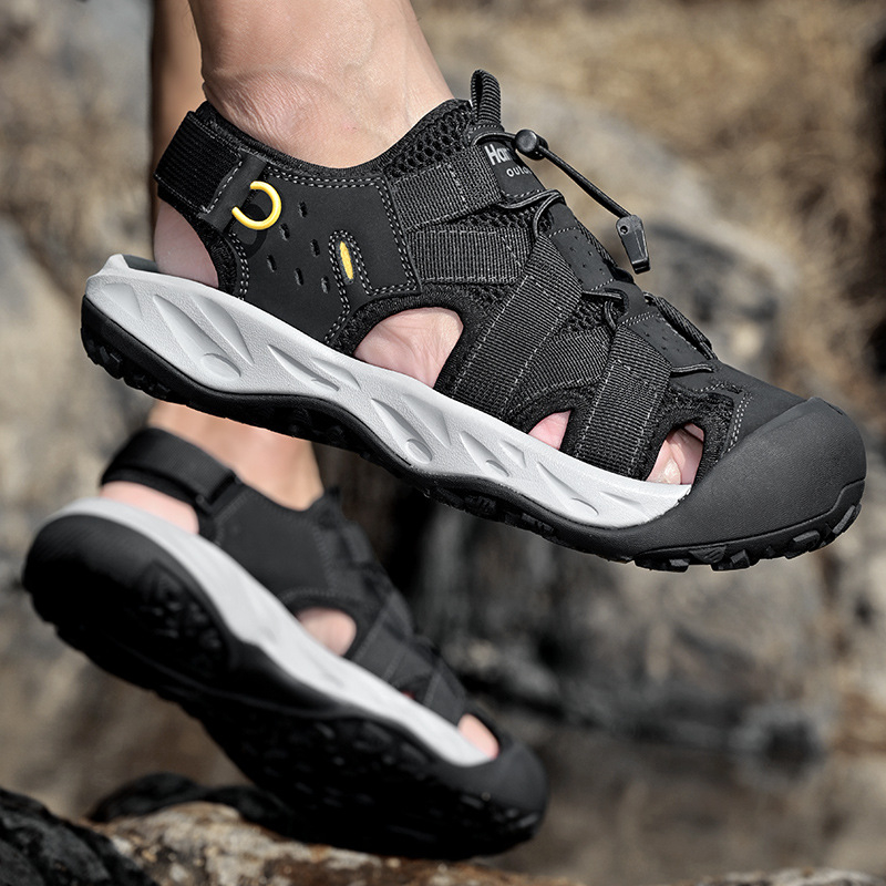 Határokon átnyúló nagy méretű Amazon nyári bőr szandálok férfi szabadtéri folyami cipők alkalmi férfi strandcipők szandálok