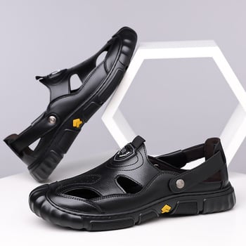 Sandale pentru bărbați 2025 Vara nouă Pantofi cu găuri respirabile Pantofi pentru bărbați Sandale din piele antiderapante casual versatile en-gros