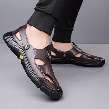 Sandale pentru bărbați 2025 Vara nouă Pantofi cu găuri respirabile Pantofi pentru bărbați Sandale din piele antiderapante casual versatile en-gros