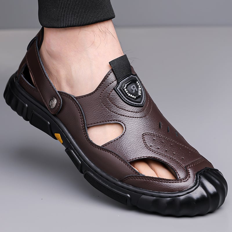 Sandale pentru bărbați 2025 Vara nouă Pantofi cu găuri respirabile Pantofi pentru bărbați Sandale din piele antiderapante casual versatile en-gros