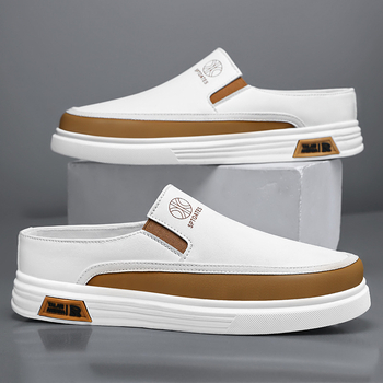 Ανδρικά Παπούτσια Διασυνοριακά Αναπνέοντα Νέας Στυλ Slip-On Casual Παπούτσια για Εξωτερική Χρήση Ανδρικές Παντόφλες με Μαλακή Σόλα Άνετες Παντόφλες μέχρι τα Μισά Δάχτυλα Χονδρική