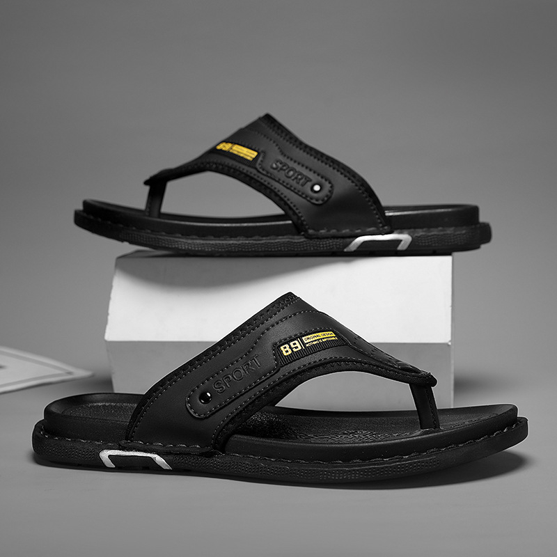 Vīriešu vasaras pārrobežu čības, jauna stila pludmales vīriešu iešļūcenes, ikdienišķas un ērtas, īpaši migrējošas ādas neslīdošas iešļūcenes