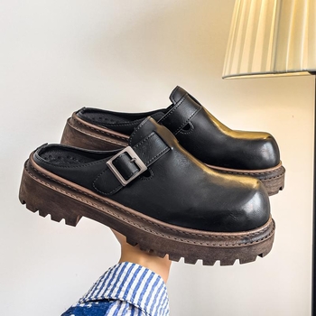 Ljetne nove stilske kožne cipele s kapom od pola šalice, muške cipele Lazy Boken, Borkenshoesmen