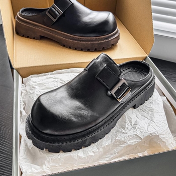 Ljetne nove stilske kožne cipele s kapom od pola šalice, muške cipele Lazy Boken, Borkenshoesmen