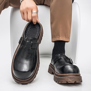Ljetne nove stilske kožne cipele s kapom od pola šalice, muške cipele Lazy Boken, Borkenshoesmen