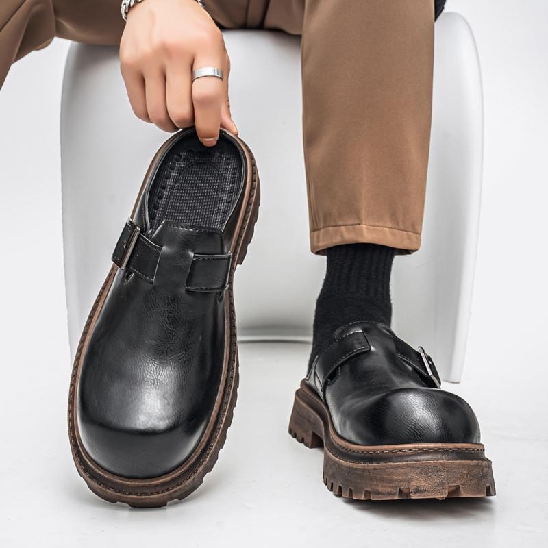 Suvised uued stiilid libisevate ninaosadega poolkorviga nahast kingad Lazy Boken meeste kingad Borkenshoesmen