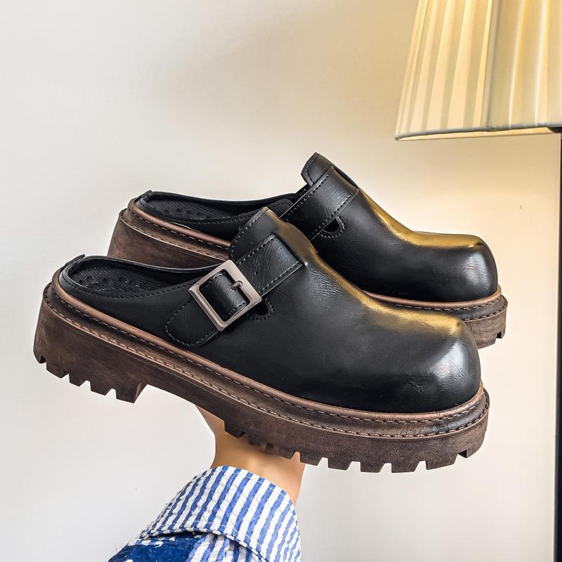 Ljetne nove stilske kožne cipele s kapom od pola šalice, muške cipele Lazy Boken, Borkenshoesmen