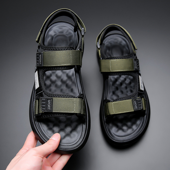 Férfi szandálok Nyári Új Tépőzáras Férfi szandálok és papucsok Vastag Talpú Sport Strandcipők Divatos Hétköznapi Könnyű Cipők
