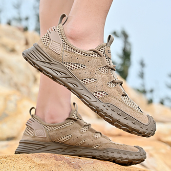 Παπούτσια μεγάλου μεγέθους από mesh για διασυνοριακή χρήση, άνοιξη και καλοκαίρι, νέα μοντέρνα παπούτσια από mesh, ανδρικά, αναπνεύσιμα, casual παπούτσια από γνήσιο δέρμα, νεανικά σανδάλια με μαλακή σόλα