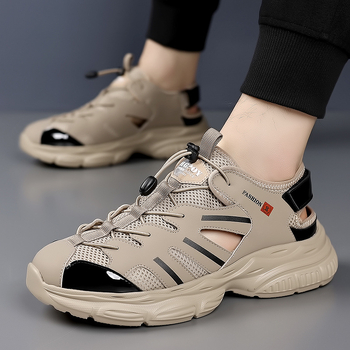 Sandale bărbați de vară noi în aer liber Baotou sport cu talpă moale pantofi de plajă bărbați îmbrăcăminte exterioară cu talpă groasă plasă pantofi la modă