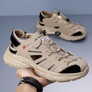 Sandale bărbați de vară noi în aer liber Baotou sport cu talpă moale pantofi de plajă bărbați îmbrăcăminte exterioară cu talpă groasă plasă pantofi la modă