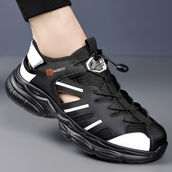 Sandale bărbați de vară noi în aer liber Baotou sport cu talpă moale pantofi de plajă bărbați îmbrăcăminte exterioară cu talpă groasă plasă pantofi la modă