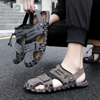 Pantofi de plajă pentru bărbați, vară nouă, 2024, Baotou, comerț exterior, sandale casual pentru bărbați, mărime plus, papuci de jumătate