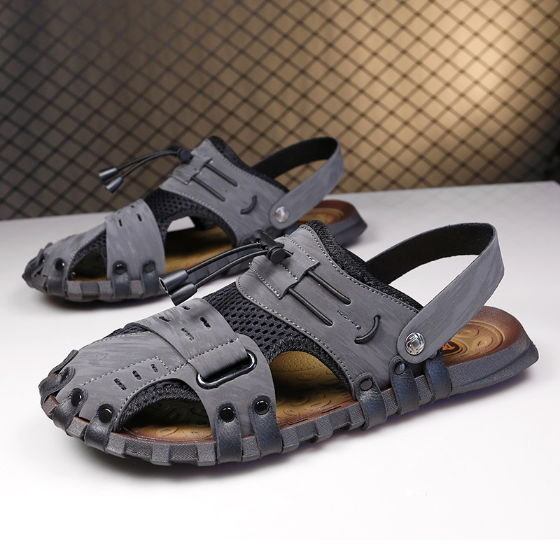 Pantofi de plajă pentru bărbați, vară nouă, 2024, Baotou, comerț exterior, sandale casual pentru bărbați, mărime plus, papuci de jumătate