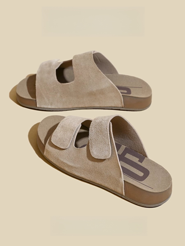 Laos olev väljaanne - ehtsast nahast Borkeni poolkingad, naiste 2025. aasta suvine uus komplekt, lamedad sandaalid, platvormkingad