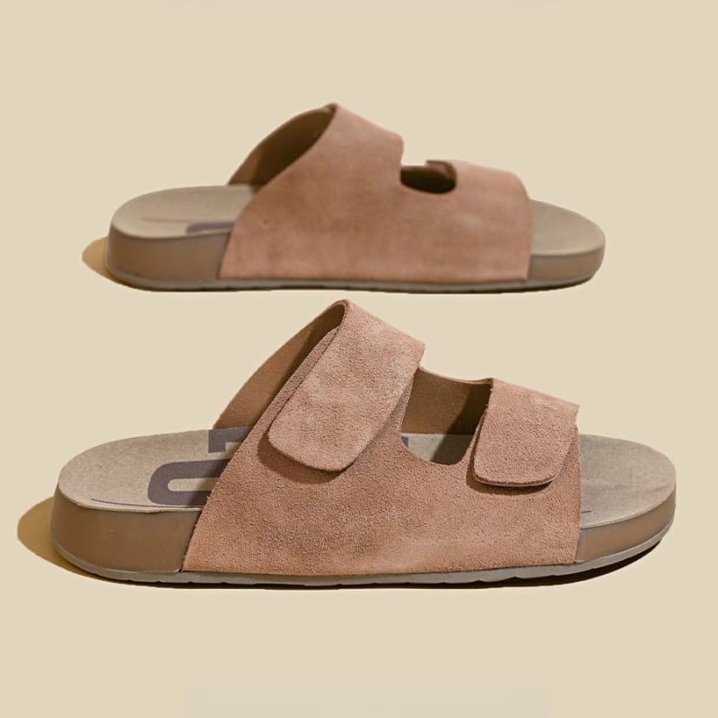 Sandėlyje Leidimas - Natūralios odos „Borken“ batai, šlepetės moterims, 2025 m. vasaros naujas komplektas, plokščiapadžiai basutės, platforminiai bateliai.