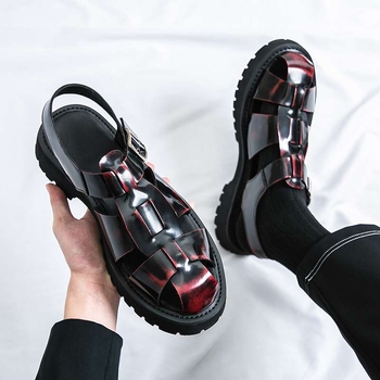 Új, kézzel készített, üreges nyári szandálok mindennapi ingázáshoz, hétköznapi, lábujjhegyig érő, szőtt római szandálok strandoláshoz