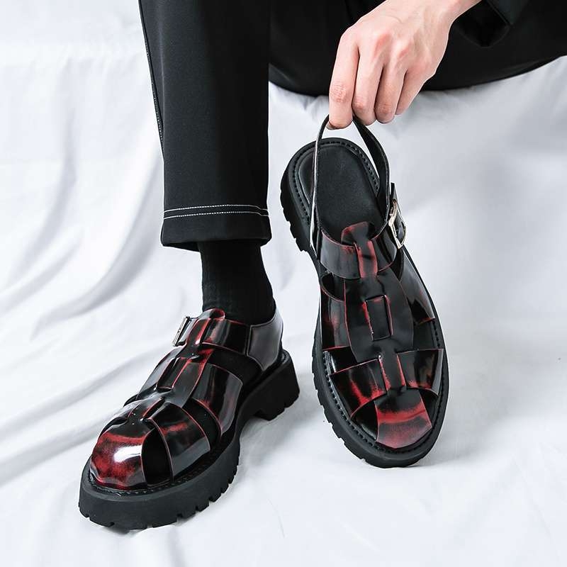 Új, kézzel készített, üreges nyári szandálok mindennapi ingázáshoz, hétköznapi, lábujjhegyig érő, szőtt római szandálok strandoláshoz