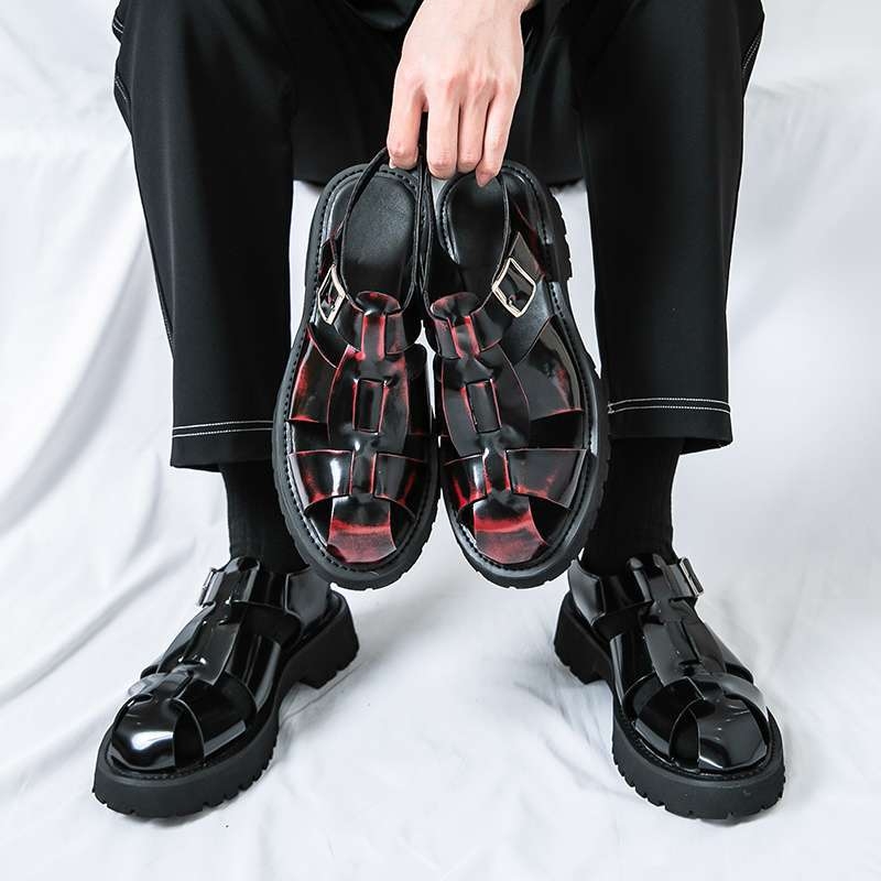 Új, kézzel készített, üreges nyári szandálok mindennapi ingázáshoz, hétköznapi, lábujjhegyig érő, szőtt római szandálok strandoláshoz