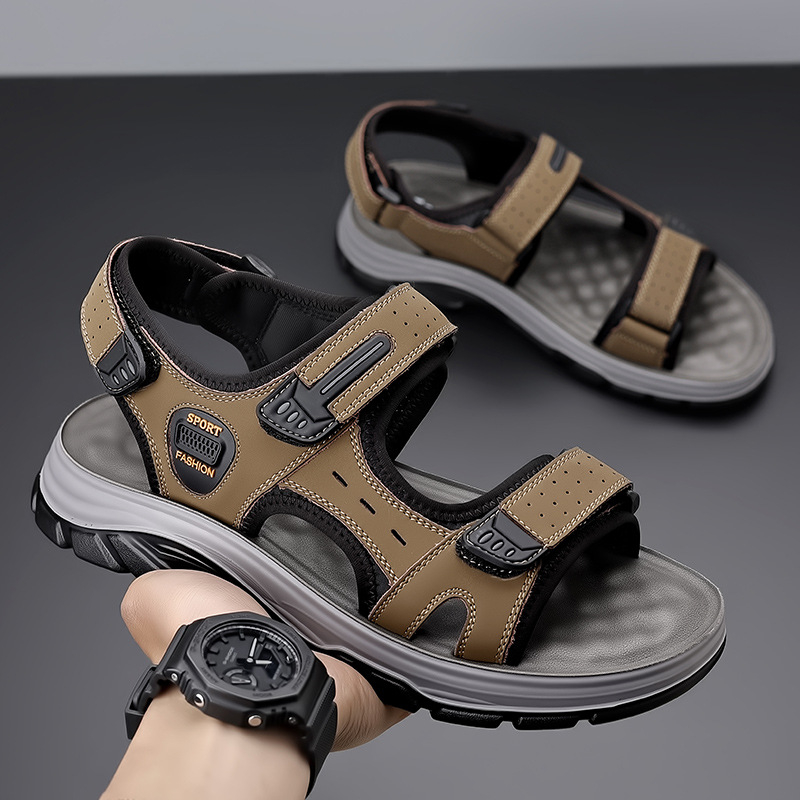 Szandálok Férfi 2025 Nyári Új Lélegző Csúszásgátló Alkalmi Strandcipők Kültéri Kopásálló Puha Talpú Szandálok és Papucsok