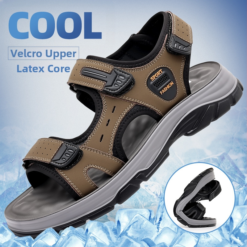 Szandálok Férfi 2025 Nyári Új Lélegző Csúszásgátló Alkalmi Strandcipők Kültéri Kopásálló Puha Talpú Szandálok és Papucsok