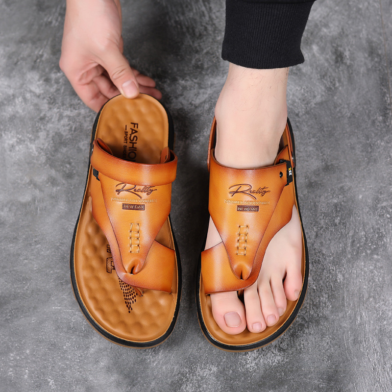 Meeste sandaalid suvi 2025 uue stiiliga ülerõivad pehme tallaga sussid kaheotstarbelised meeste libisemiskindlad rannasandaalid